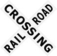 Railroad Crossing Crossbucks Masonite Sign