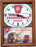 Pennsylvania Railroad Wood Framed Clock