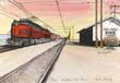 Linda McCray trains and railroad artwork and paintings