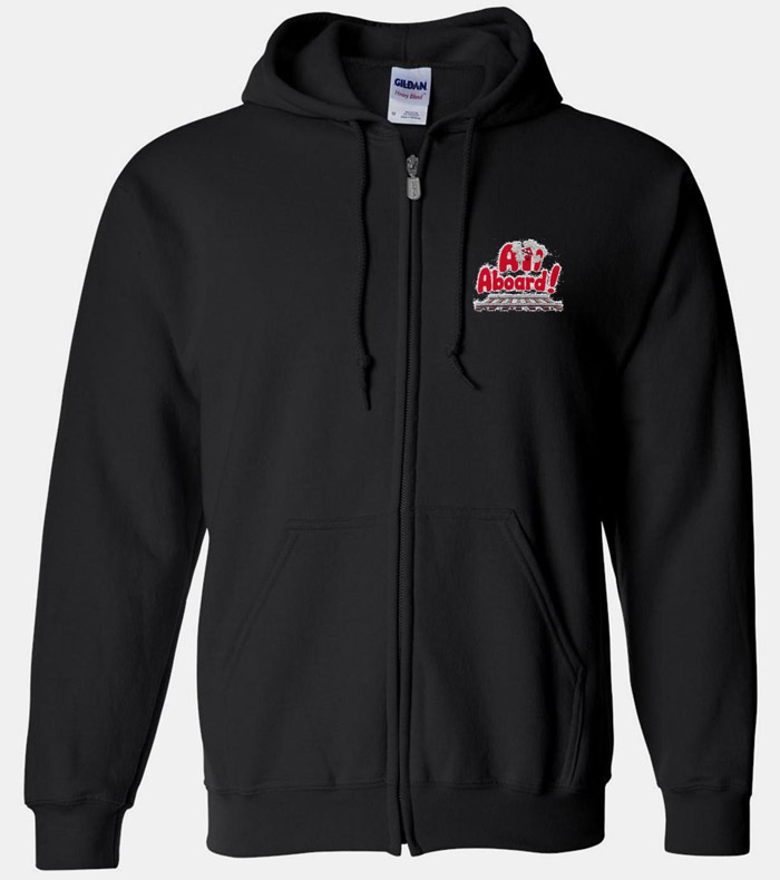 embroidered zip hoodie