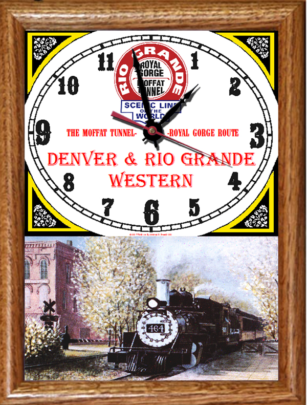 Denver & Rio Grande Western Framed Clock