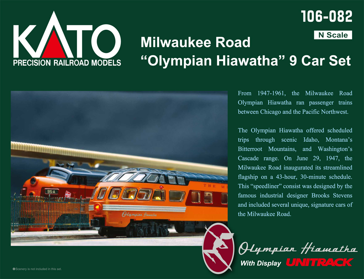 The Milwaukee Road Olympian Hiawatha9 Car SetN Scaleby Kato A