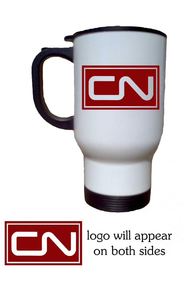 14 oz Stainless Steel Canadian National Train Travel Coffee Mug A