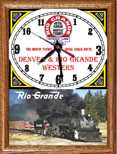 Denver & Rio Grande Western Framed Clock