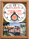 railroad clocks, clocks with railroad and train logos