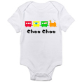 Choo-Choo Baby Train Onesie in White