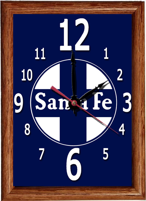 Santa Fe Logo Railroad Clock
